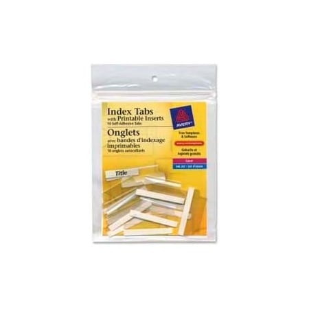 Avery Avery Self-Adhesive Index Tabs with Printable Inserts, 1-1/2" Width, Clear, 25 Tabs/Pack 16230